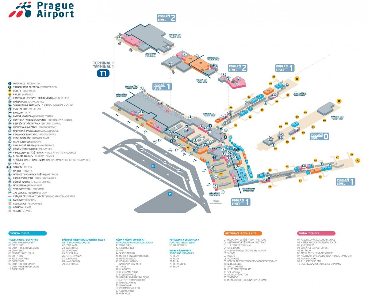 terminál 1 letiště praha mapa