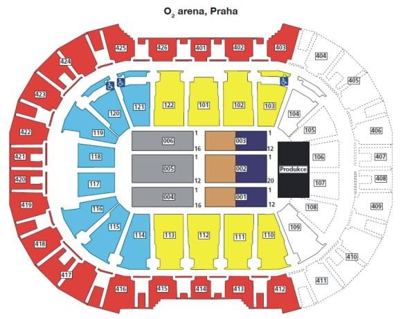 mapa o2 arena praha