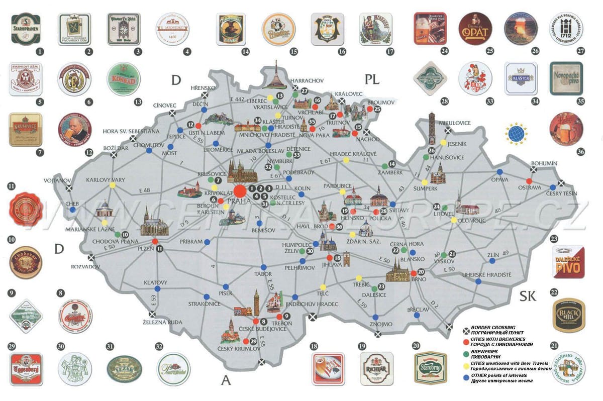 prague bar mapě