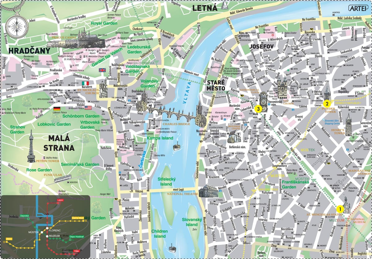 mapa prahy v angličtině