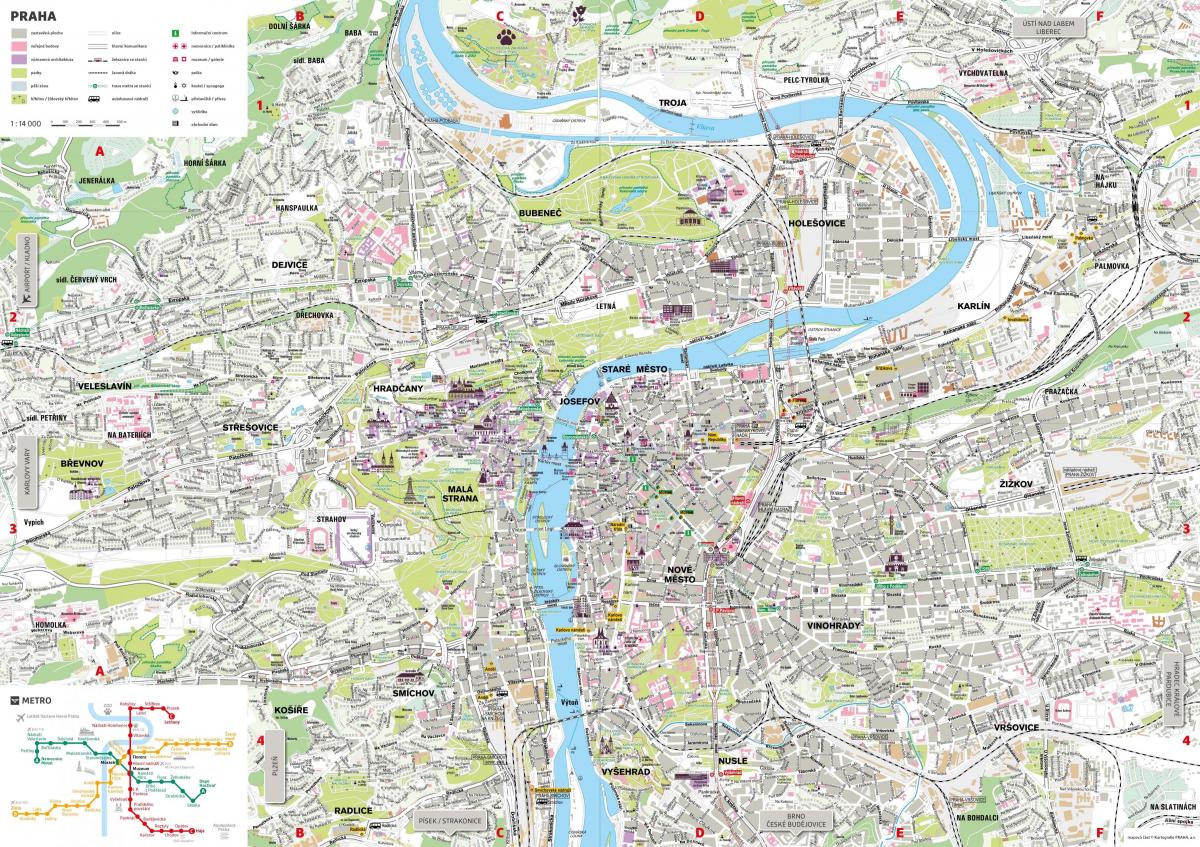 praha mapa města pro turisty