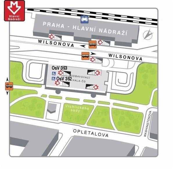 mapa praha hlavní nádraží