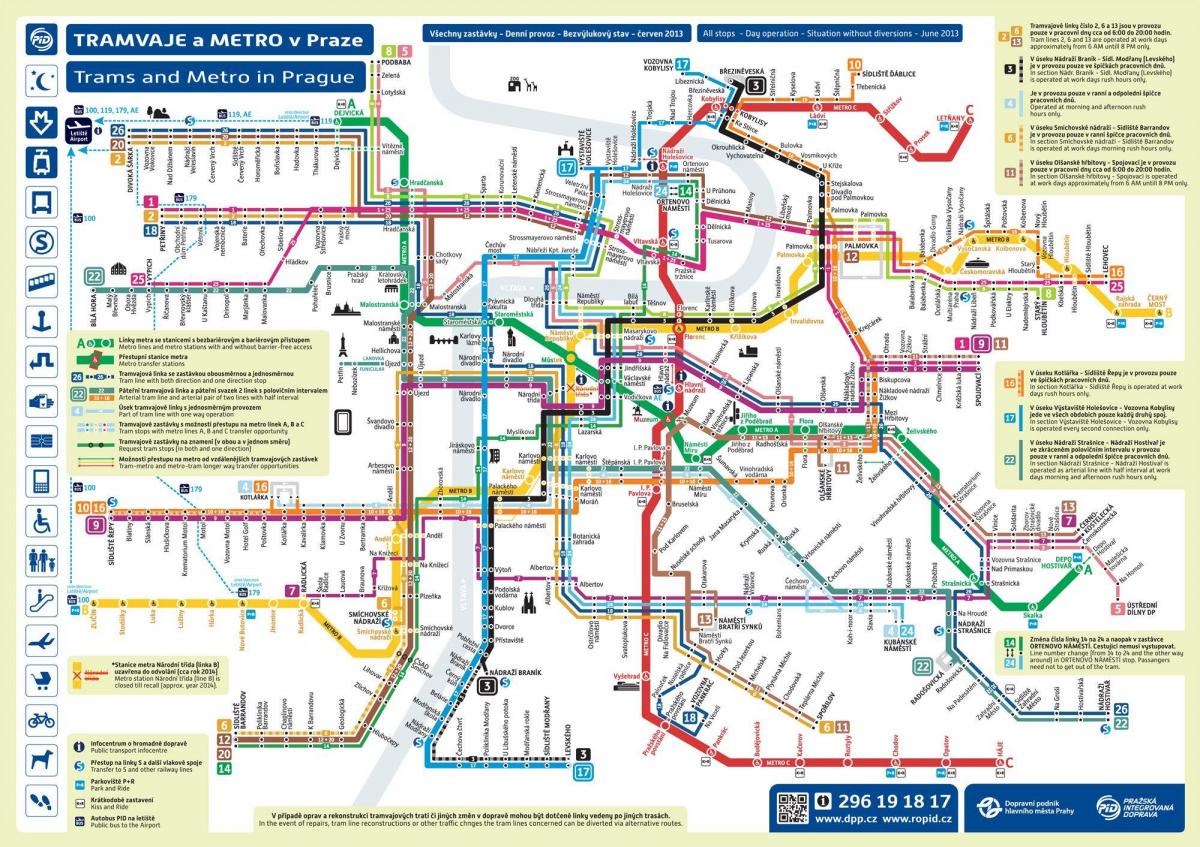 pražské veřejné dopravy mapu