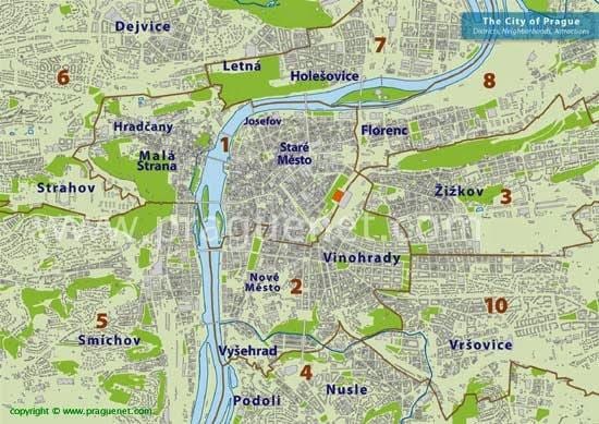 praha mapa oblasti
