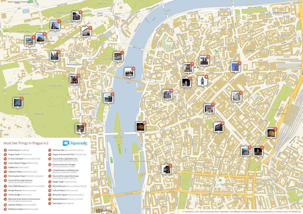 praha mapa památek
