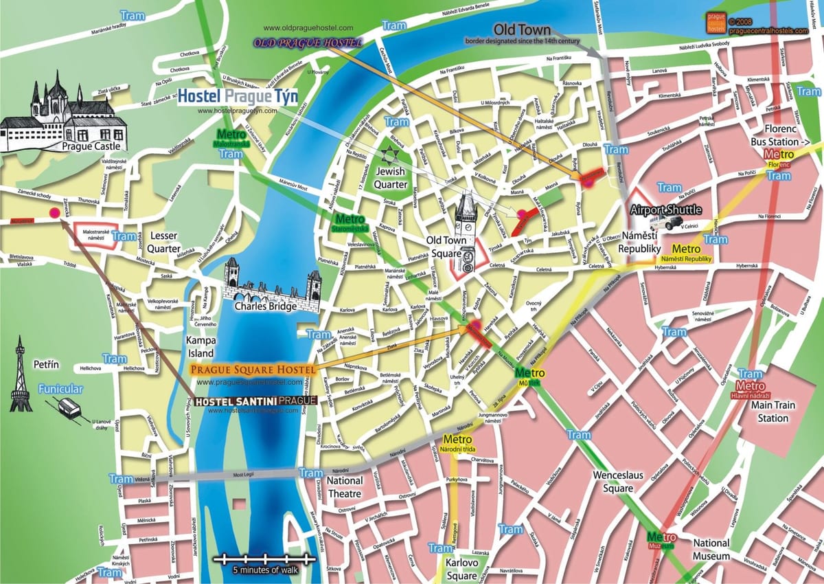 mapa staré město praha česká republika