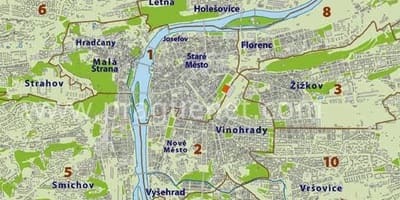 Praha mapa oblasti
