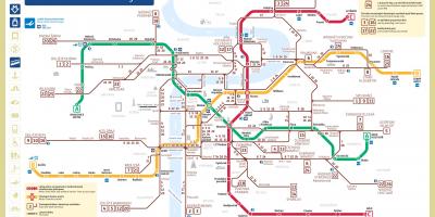 Pražské tramvaje a metro mapa